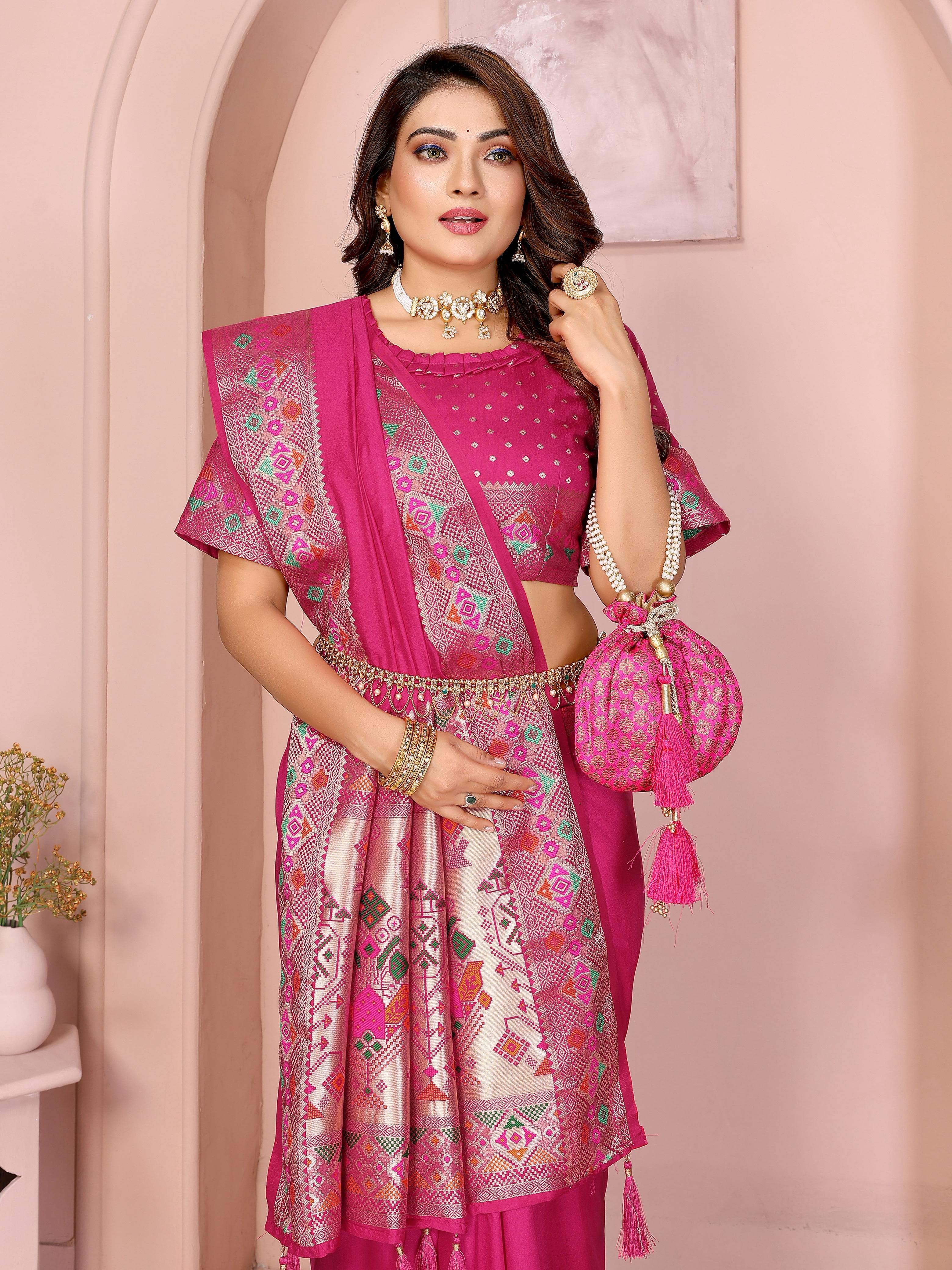 Pink Paithani Silk Saree Pink Paithani Silk Saree